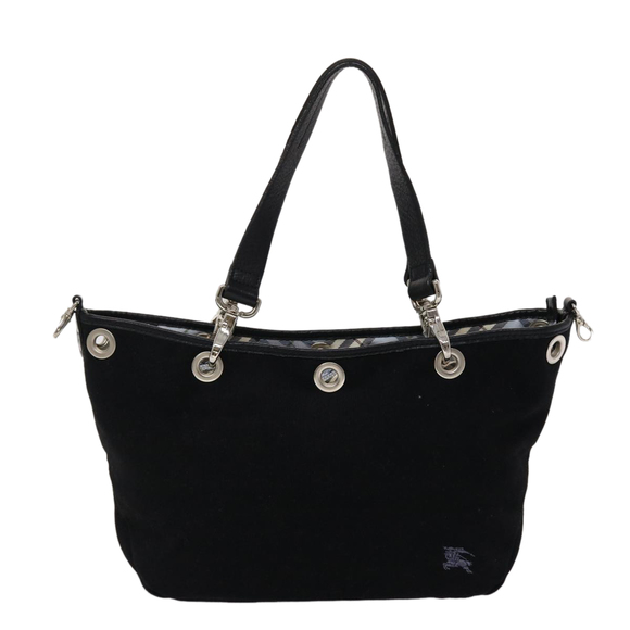 BURBERRY Blue Label Hand Bag Canvas 2way Black Auth ki3052 - Picture 2 of 16